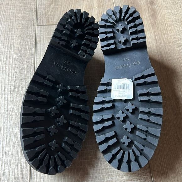 Free People x Mutma Hadley Lugged Oxfords Black with White Stitching NWOB US 7 - Picture 5 of 6
